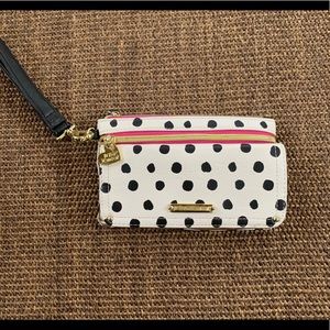 Betsey Johnson polka dot wallet/wristlet